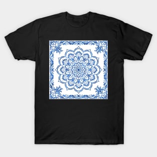 Mandala White & Blue Design Beautiful Home Decor, Apparel & Gifts T-Shirt